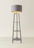 ValueLights Hiru Grey 3 Tier Shelf Floor Lamp with Metallic Copper Inner Shade - One Size Image 3