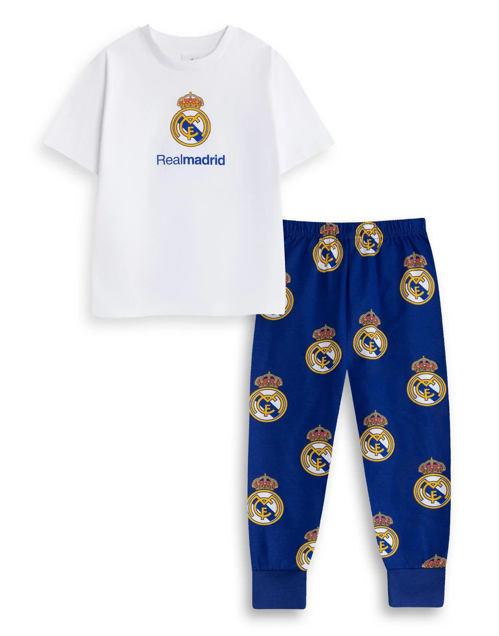 Vanilla Underground Real Madrid Logo Kids Short Sleeve Long Leg Pyjama Set (18mnths - 14 yrs) - Age 2-3 Years Image 1