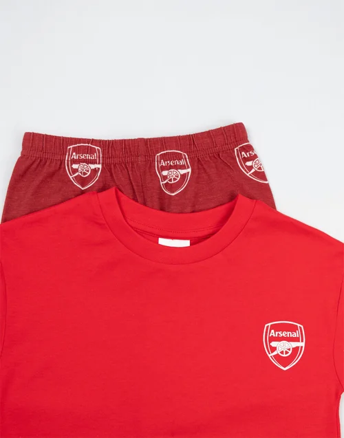Vanilla Underground Arsenal Logo Red Kids Short Sleeve Long Leg Pyjama Set (18mnths - 14 yrs) - Age 2-3 Years Image 3
