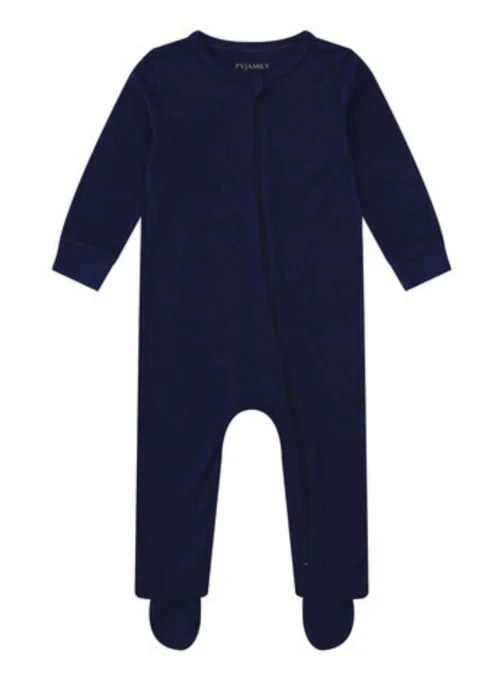 Pyjamily Sapphire Blue Midnight Jewel Baby's One-Piece Matching Pyjama Sleepsuit (0m-18m) - 0-3 months Image 1