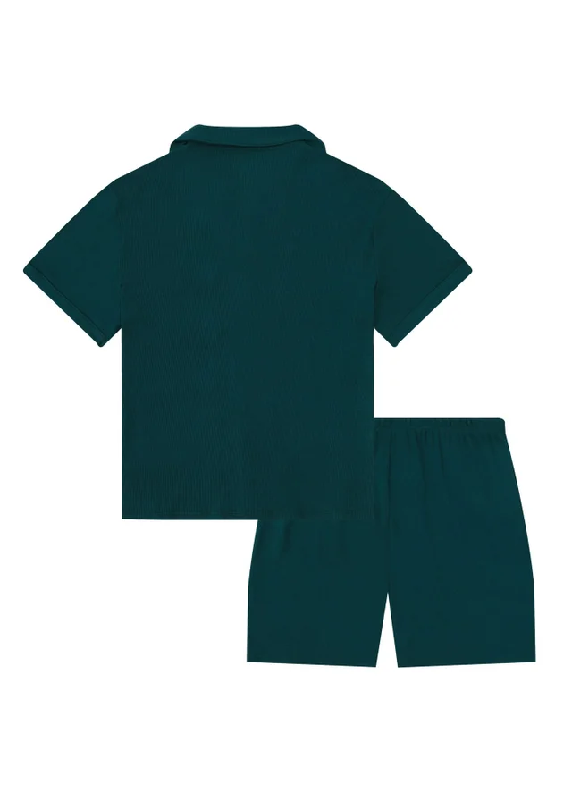 Pyjamily Emerald Green Midnight Jewel Men's Two-Piece Short Matching Pyjama Set