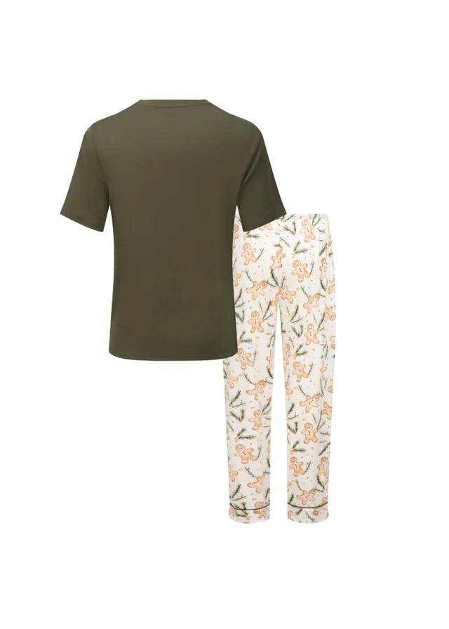 My Christmas Pyjamas White Gumdrop Buttons Two-Piece Long Matching Pyjama Set (Short Sleeve)