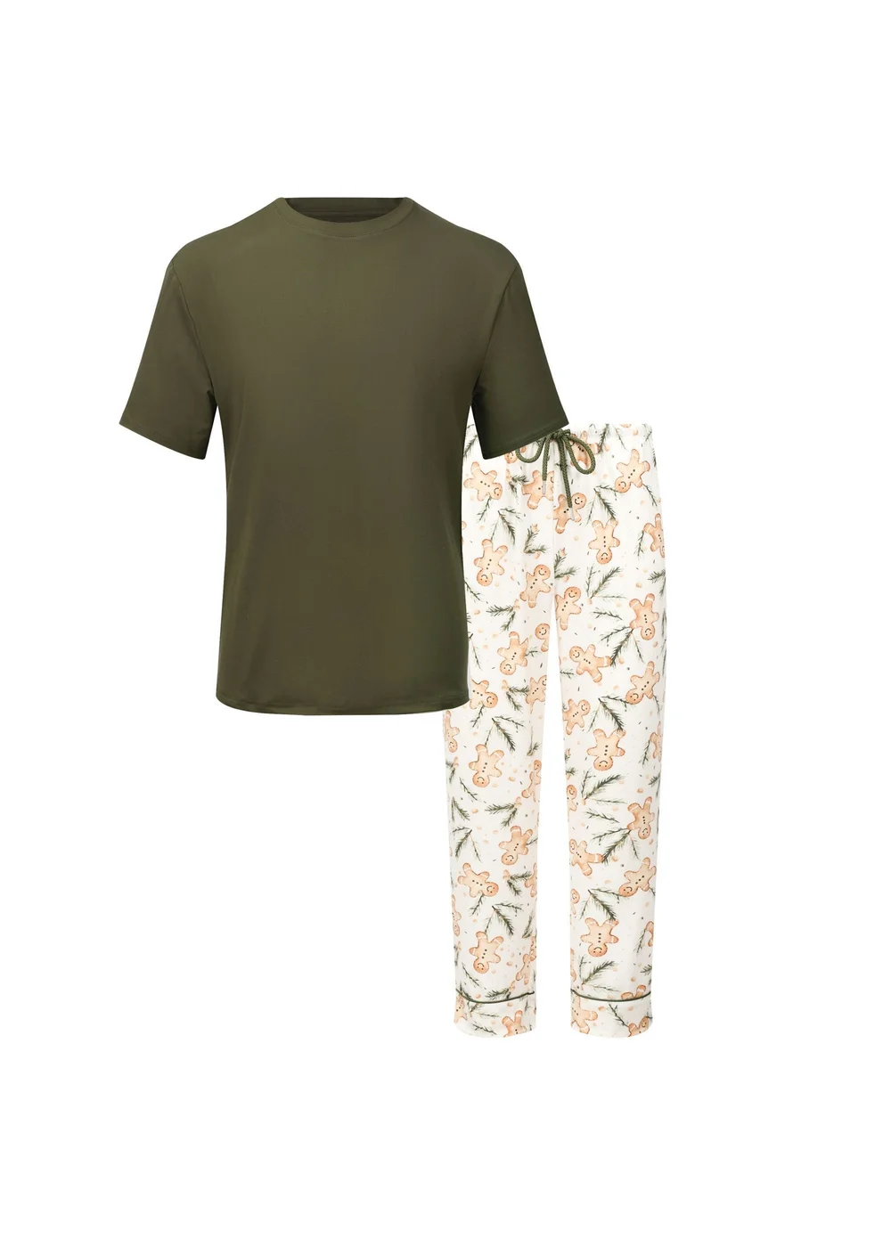 My Christmas Pyjamas White Gumdrop Buttons Two-Piece Long Matching Pyjama Set (Short Sleeve) - L Image 1