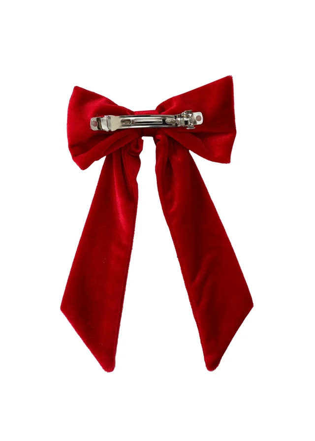 My Christmas Pyjamas Red Velvet Rouge Child Matching Hair Bow