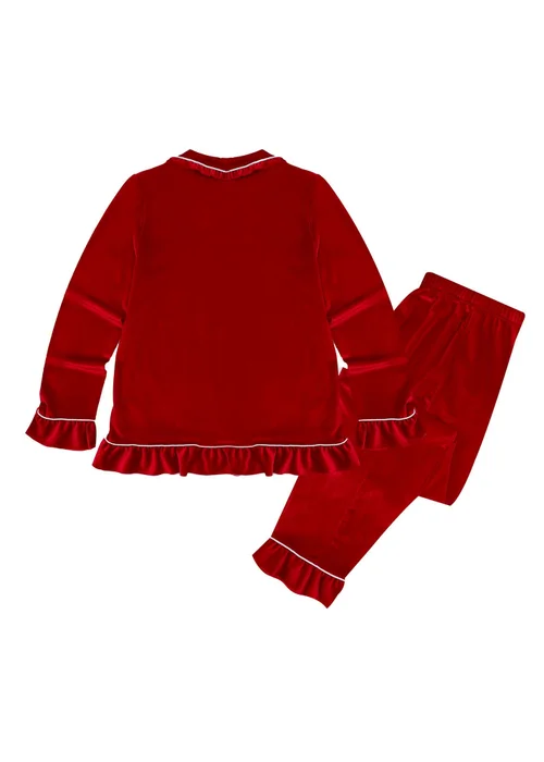 My Christmas Pyjamas Red Velvet Rouge Two-Piece Long Matching Pyjama Set - 10-12 Image 2