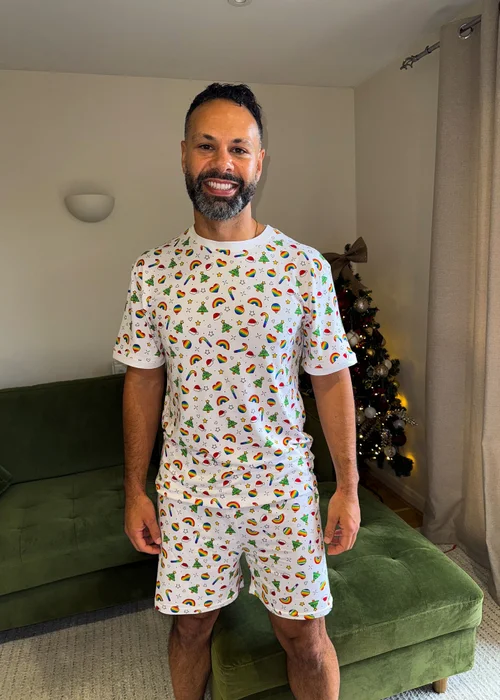 My Christmas Pyjamas White Christmas Full Of Pride Two Piece Short Matching Pyjama Set - XL Image 4
