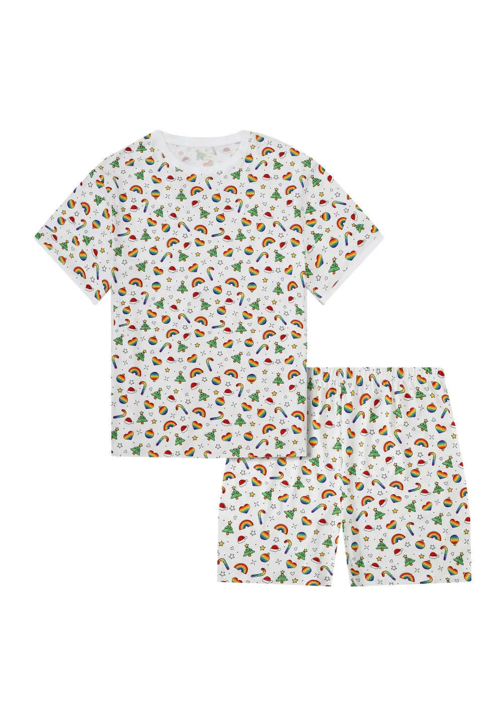My Christmas Pyjamas White Christmas Full Of Pride Two Piece Short Matching Pyjama Set - XL Image 1