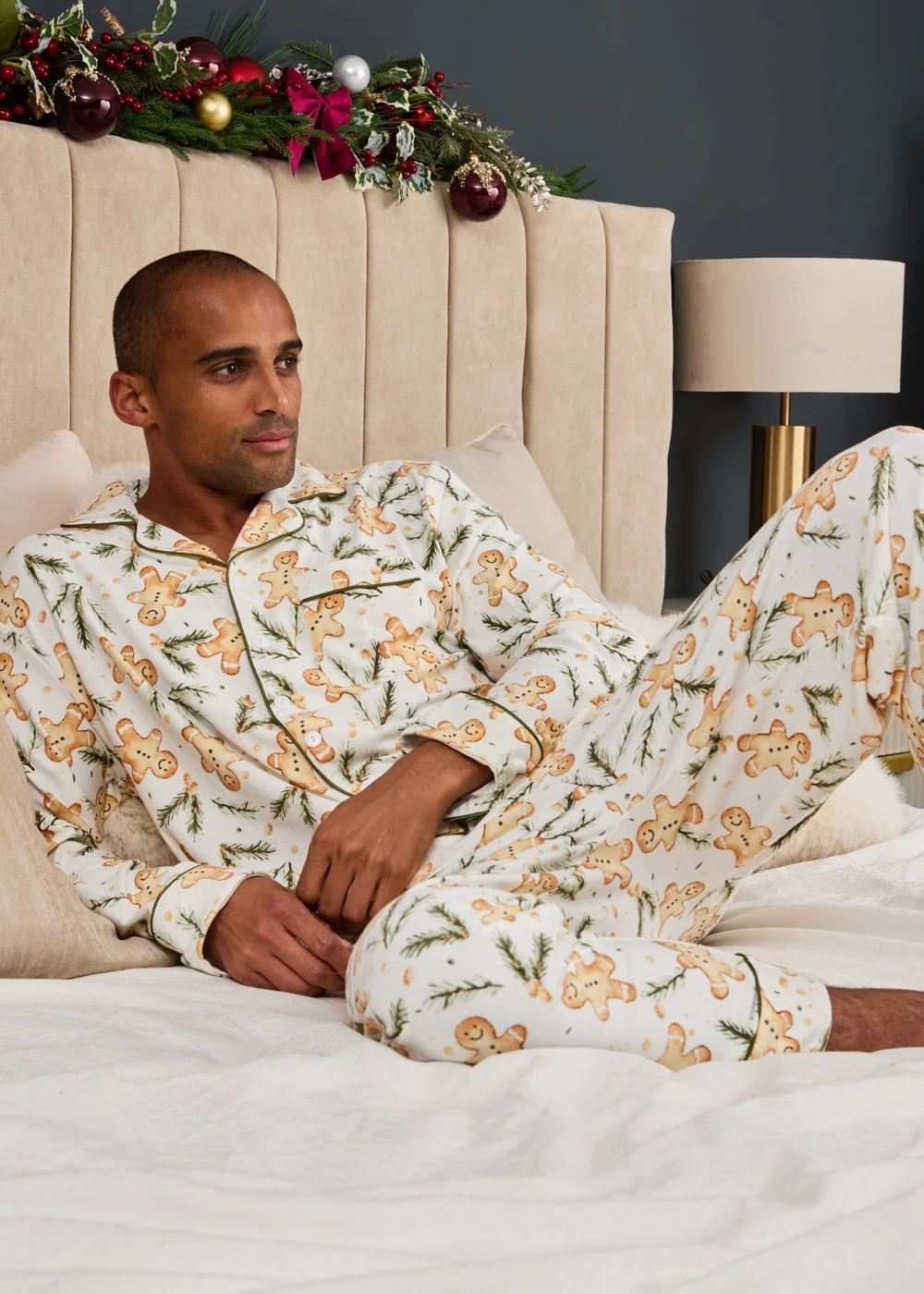 My Christmas Pyjamas White Gumdrop Buttons Two-Piece Long Matching Pyjama Set - S Image 3
