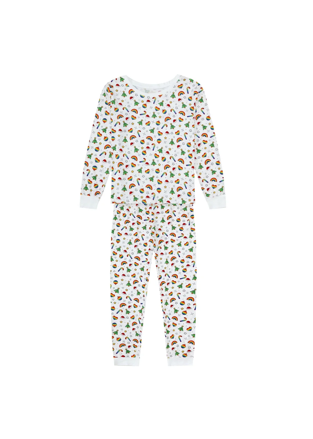 My Christmas Pyjamas White Christmas Full Of Pride Two Piece Long Matching Pyjama Set - Size 12-14 Image 1