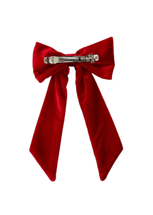 My Christmas Pyjamas Red Velvet Rouge Adult Matching Hair Bow - One Size Image 2