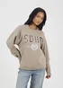 Brave Soul Taupe Slogan Crew Neck Sweatshirt - XL Image 1