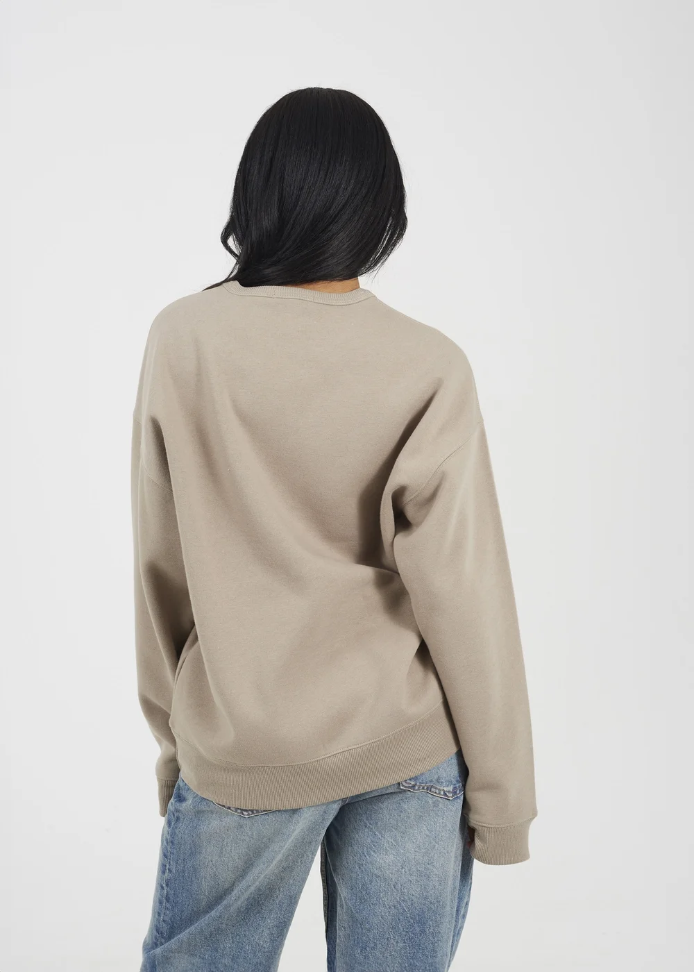 Brave Soul Taupe Slogan Crew Neck Sweatshirt - XL Image 2