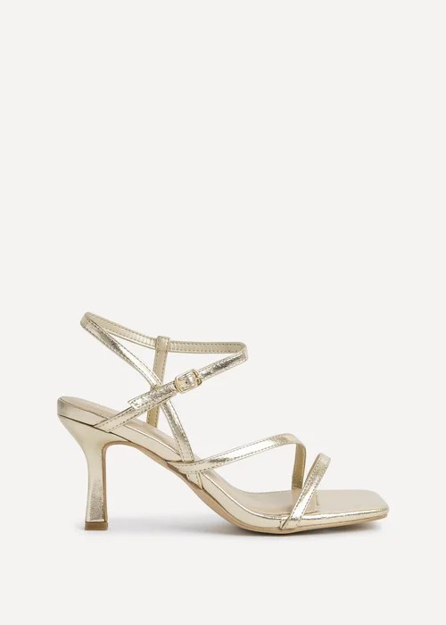 Linzi Nicole Gold Faux Leather Strappy Heels - Size 4 Image 2