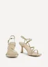 Linzi Nicole Gold Faux Leather Strappy Heels - Size 4 Image 5