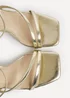 Linzi Nicole Gold Faux Leather Strappy Heels - Size 4 Image 4