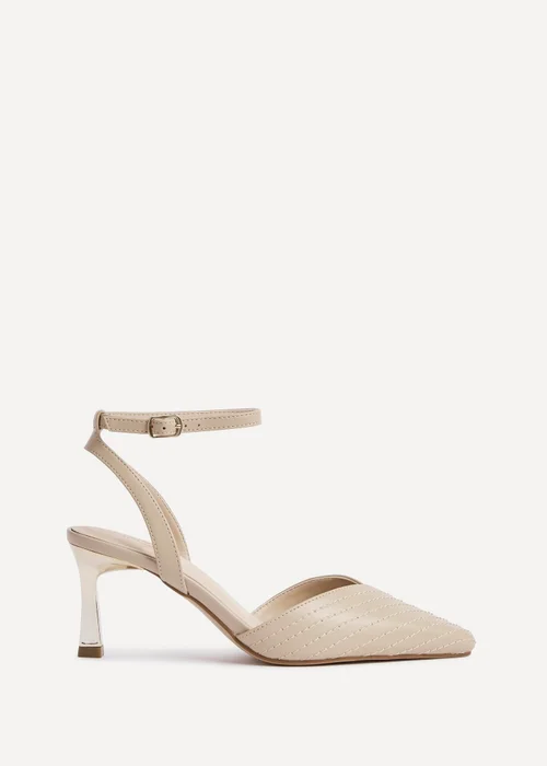 Linzi Siren Nude Faux Leather Quilted Court Heel - Size 5 Image 2