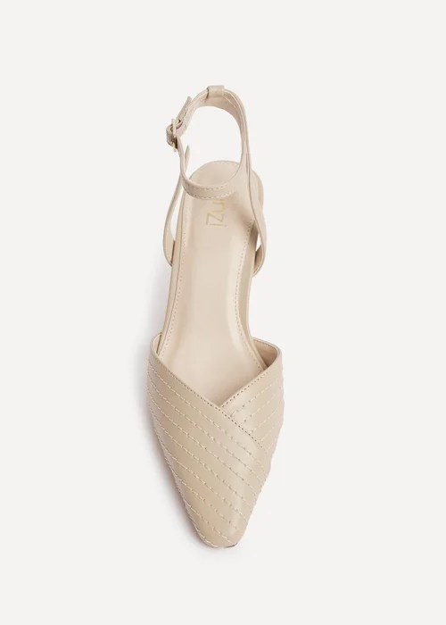 Linzi Siren Nude Faux Leather Quilted Court Heel - Size 5 Image 4
