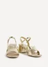 Linzi Empire Wide Fit Gold Faux Leather Link Detail Block Heels - Size 8 Image 3