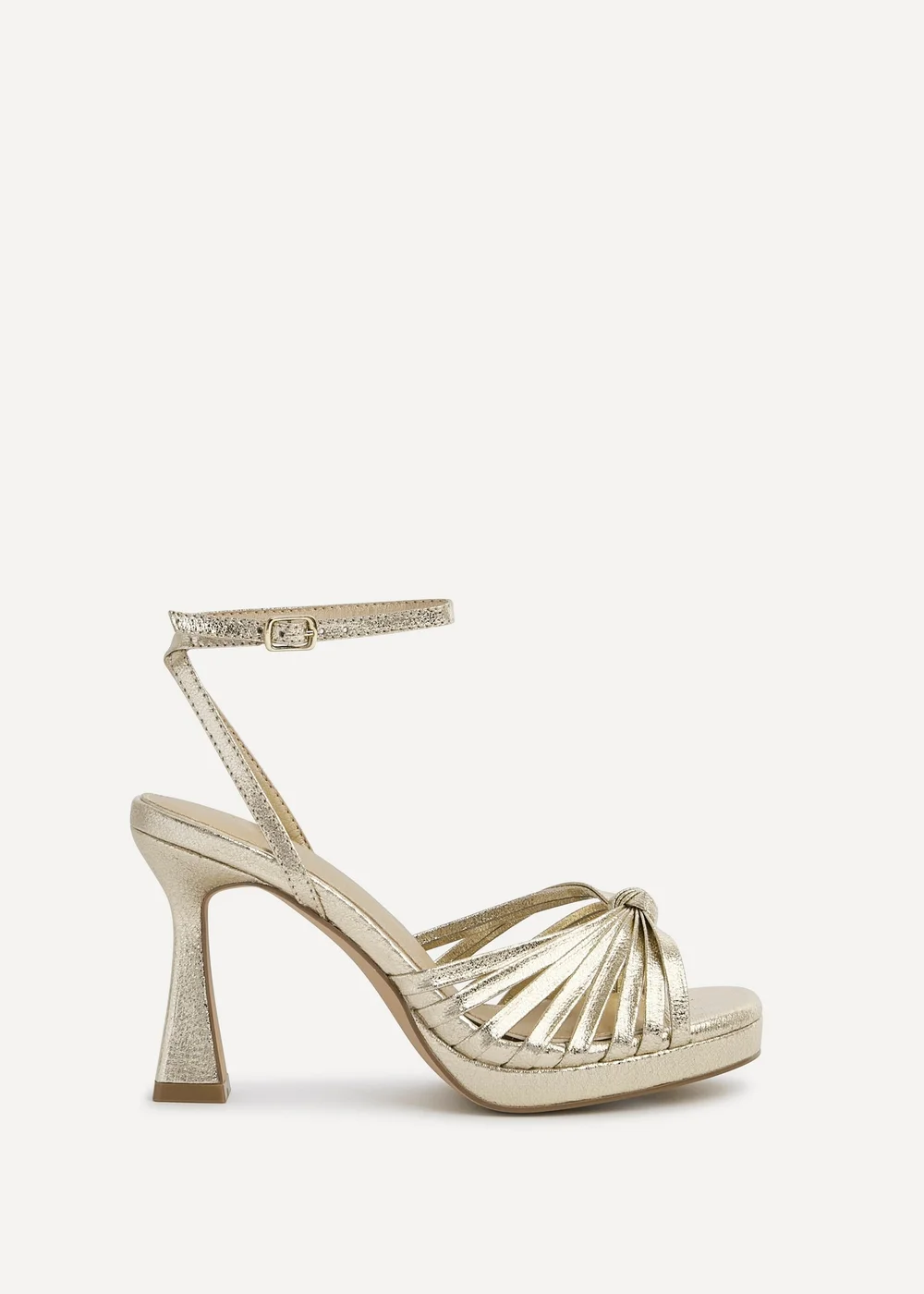 Linzi Socialite Gold Platform Heels - Size 5 Image 2