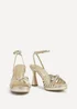 Linzi Socialite Gold Platform Heels - Size 5 Image 3
