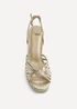 Linzi Socialite Gold Platform Heels - Size 5 Image 4