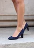 Linzi Agenda Navy Faux Suede Modern Style Court Heel - Size 7 Image 1