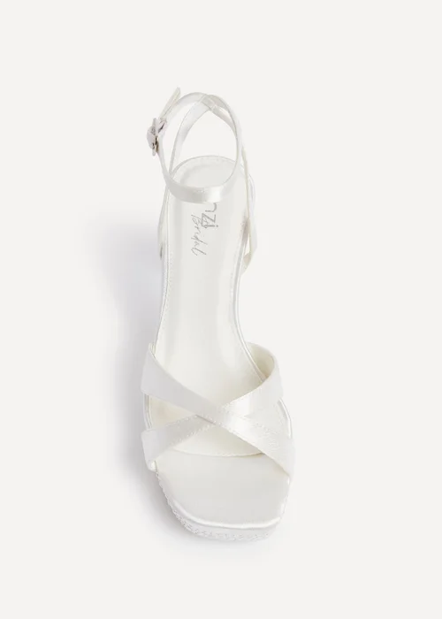 Linzi Romantica Bridal Ivory Satin Platform Heel - Size 8 Image 4