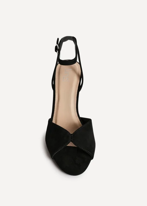 Linzi Parlour Black Faux Suede Peep Toe Stiletto Heel - Size 5 Image 4