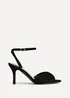 Linzi Parlour Black Faux Suede Peep Toe Stiletto Heel - Size 5 Image 2