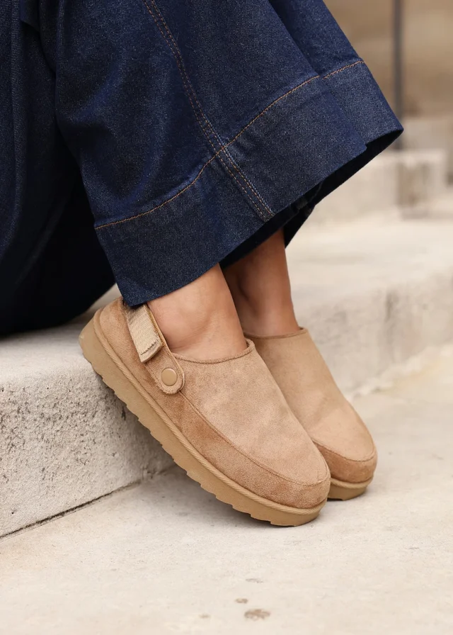 Linzi Teddy Chestnut Slip-On Slingback Clog