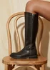 Linzi Roam Black Faux Leather High Leg Boot - Size 7 Image 1