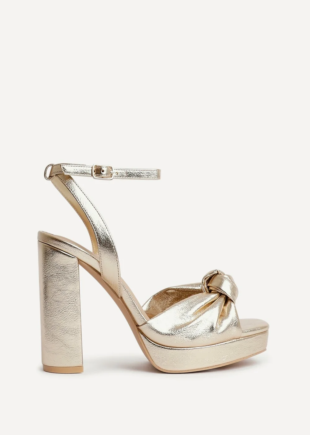 Linzi Ruba Gold Faux Leather Platform Heel - Size 5 Image 2