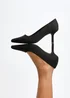 Linzi Aim Wide Fit Black Scuba Classic Court Heel - Size 5 Image 1