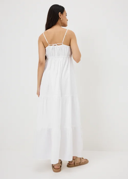 White Seersucker Cami Maxi Dress - 14 Image 2