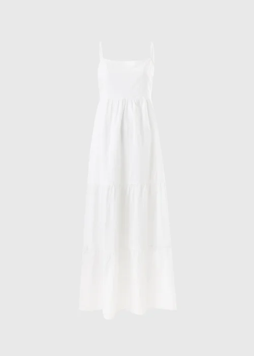 White Seersucker Cami Maxi Dress - 14 Image 4