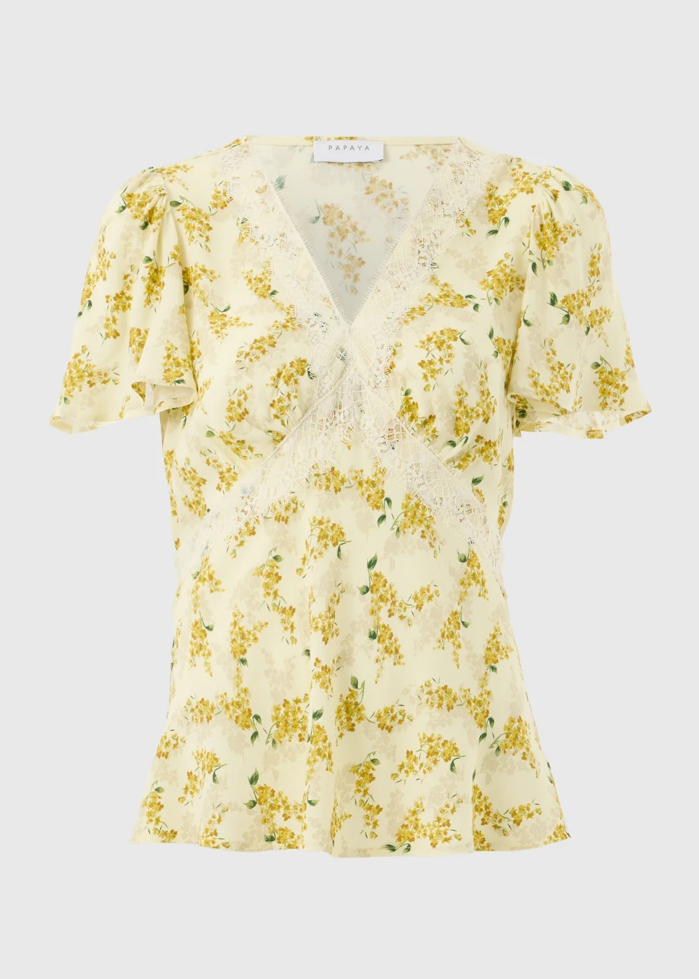Yellow Floral Lace Co Ord Tea Top - 12 Image 4