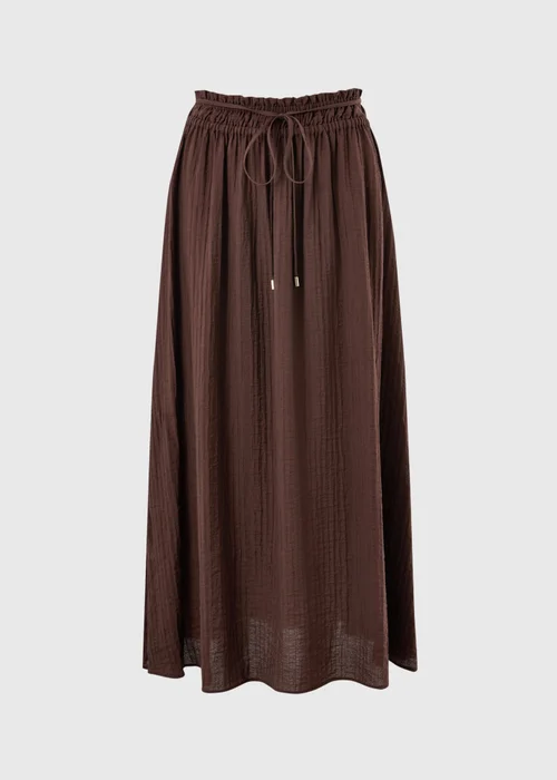 Chocolate Brown Shirred Midaxi Skirt - 8 Image 4