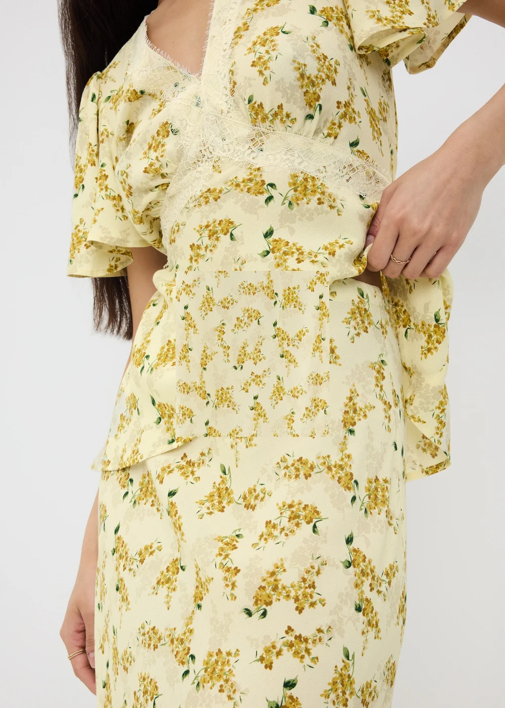 Yellow Floral Midaxi Co Ord Skirt - 12 Image 3