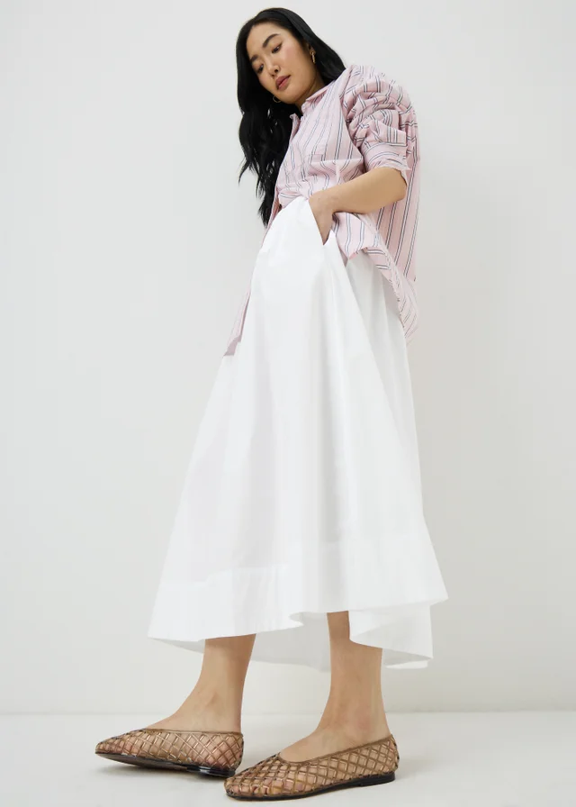 White Poplin Maxi Skirt