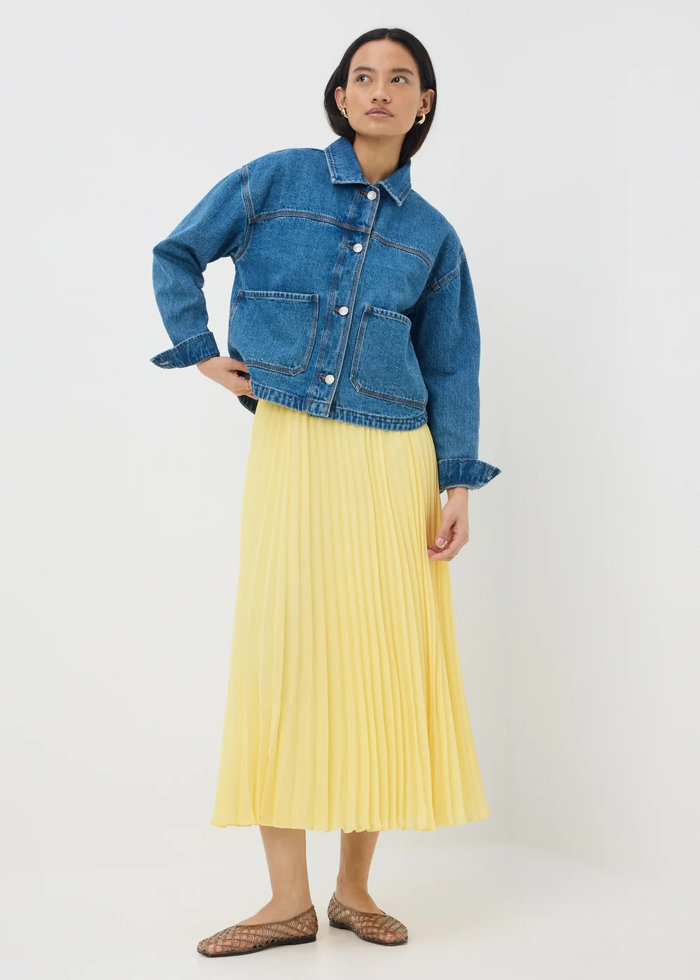 Yellow Pleated Midaxi Skirt - 22 Image 1