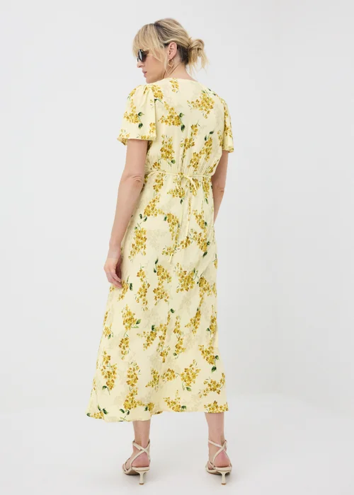 Yellow Floral Lace Midi Tea Dress - 26 Image 2