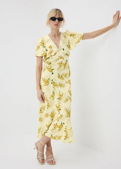 Yellow Floral Lace Midi Tea Dress - 26 Image 1