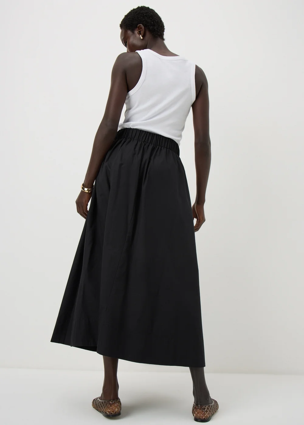 Black Poplin Maxi Skirt - 22 Image 2