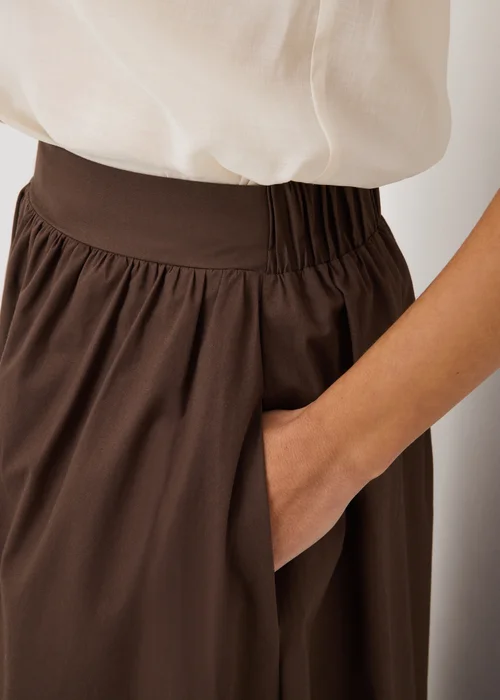 Chocolate Brown Poplin Maxi Skirt - 20 Image 3