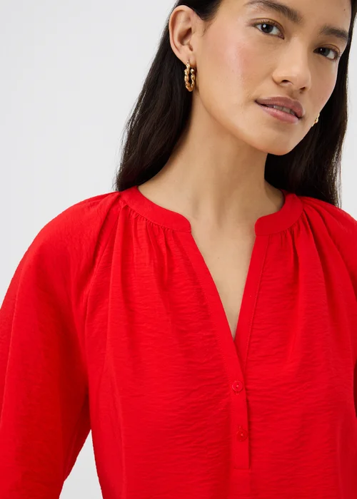 Red Angel Sleeve Popover Blouse - 18 Image 3
