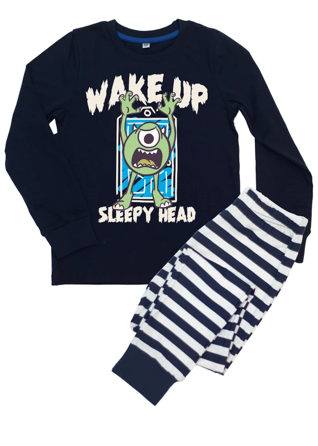 Ada & Ted Disney Monsters Inc Wake Up Boys Navy Graphic Pyjamas (3-8 Years)