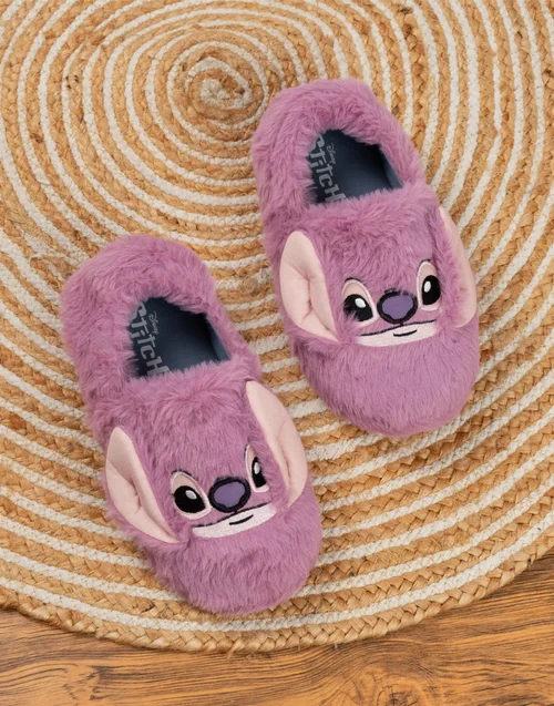 Vanilla Underground Disney Lilo & Stitch Kids Pink Loafer Slippers (Older 12-5) - Size 4 Infants Footwear Image 2