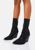 Public Desire Wild One Black Diamante Western Cowboy Pointed Toe Block Heel Ankle Boots - Size 3 Image 3
