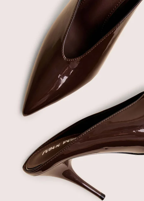 Public Desire Elixr Chocolate Patent Court High Heels - Size 7 Image 4