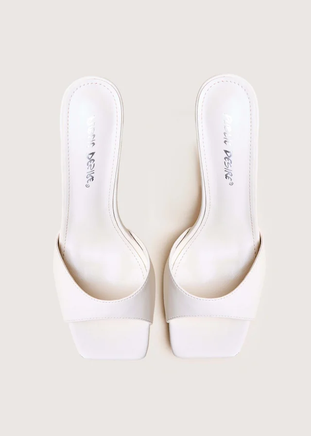 Public Desire Vain Cream & Gold Pu Barley There Pencil Stiletto High Heels